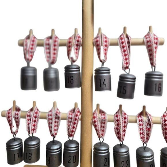 Hearth & Hand with Magnolia Wood Tree Advent Calendar Silver Bells Christmas NEW - Picture 5 of 9